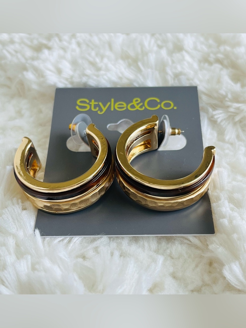 Style & Co Inlay Hoop Earrings
